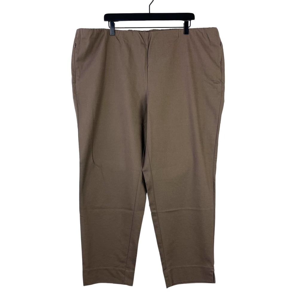 J. Jill (W28 28) Essential Cotton Stretch Pull-On Pants Brown